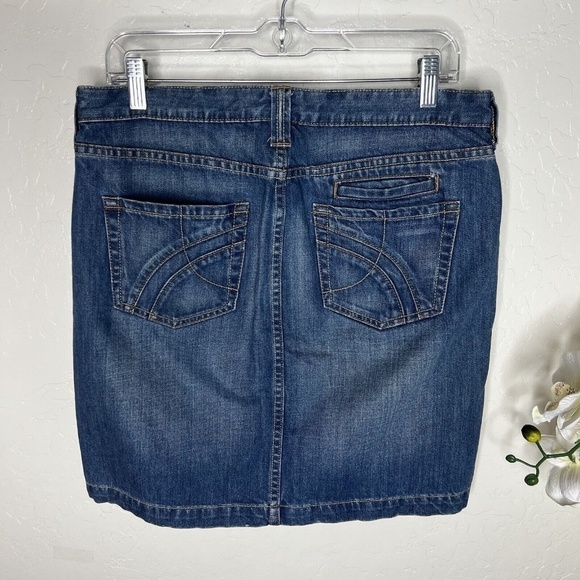Fossil Brand Jeans High Waisted Straight Split Front Skirt 6 - Picture 4 of 8